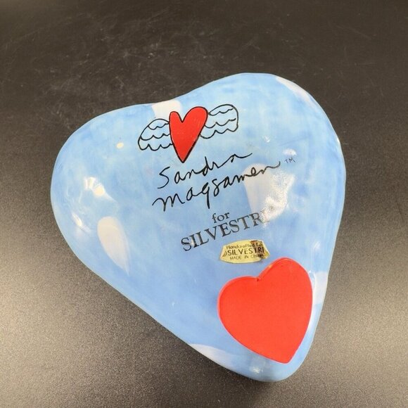 Sandra Magsamen for Silvestri Ceramic Heart Rattle I Love You Figure Decor VTG - Picture 9 of 14